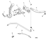 Комплект крепления - пульт дистанционного управления (880093A 2) 4-Х ТАКТНОГО ПЛМ MERCURY 60 Серийный номер от 1C000001 до 1C050251