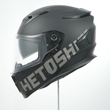 Шлем интеграл HETOSHI FF938 MATTE BLACK double visor Цв.Черно-серый р.XL