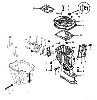 Корпус карданного вала 4-Х ТАКТНОГО ПЛМ MERCURY 25 Серийный номер от 0R106999 и выше