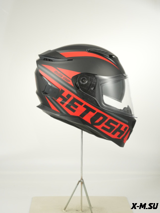 Шлем интеграл HETOSHI FF938 double visor Цв.Черно-красный Матовый р.L