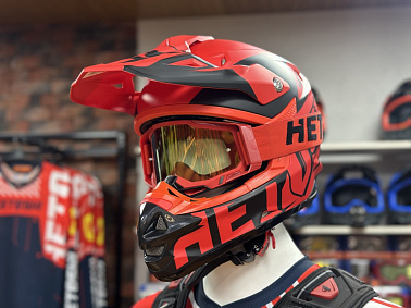 Шлем кроссовый HETOSHI OF836 EXOSS CROSS PRO MX289 цв.Красный с черными вставками Матовый р.S